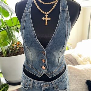 Denim Halter Top